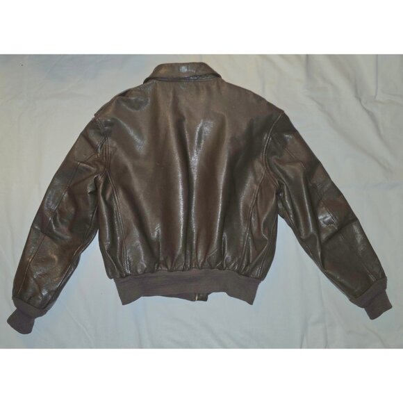 VTG Cooper A-2  US Air Force Bomber Leather Goatskin Jacket size 44R Brown EUC - Picture 6 of 11